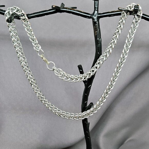 NWOT Unisex Necklace!  Handmade Chainmaille of Shinny Aluminum Rings - 20" long - Picture 9 of 14